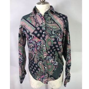 Ralph Lauren M Button Down SHIRT Paisley Non Iron